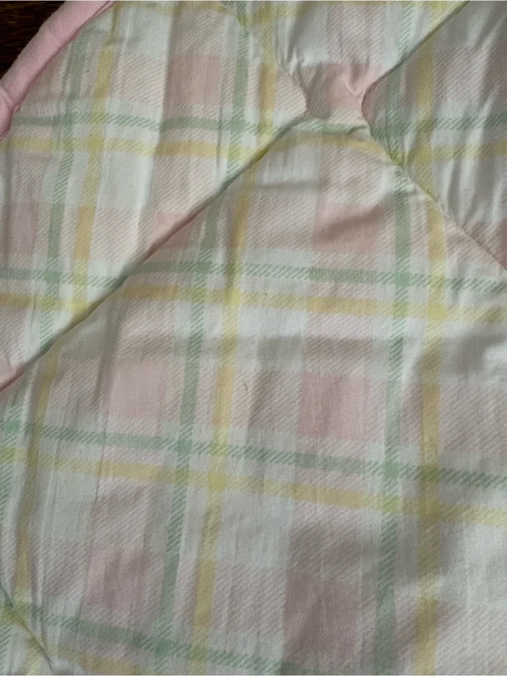 Vintage 90s Carter's Pastel Plaid Quilted Baby Crib Comforter